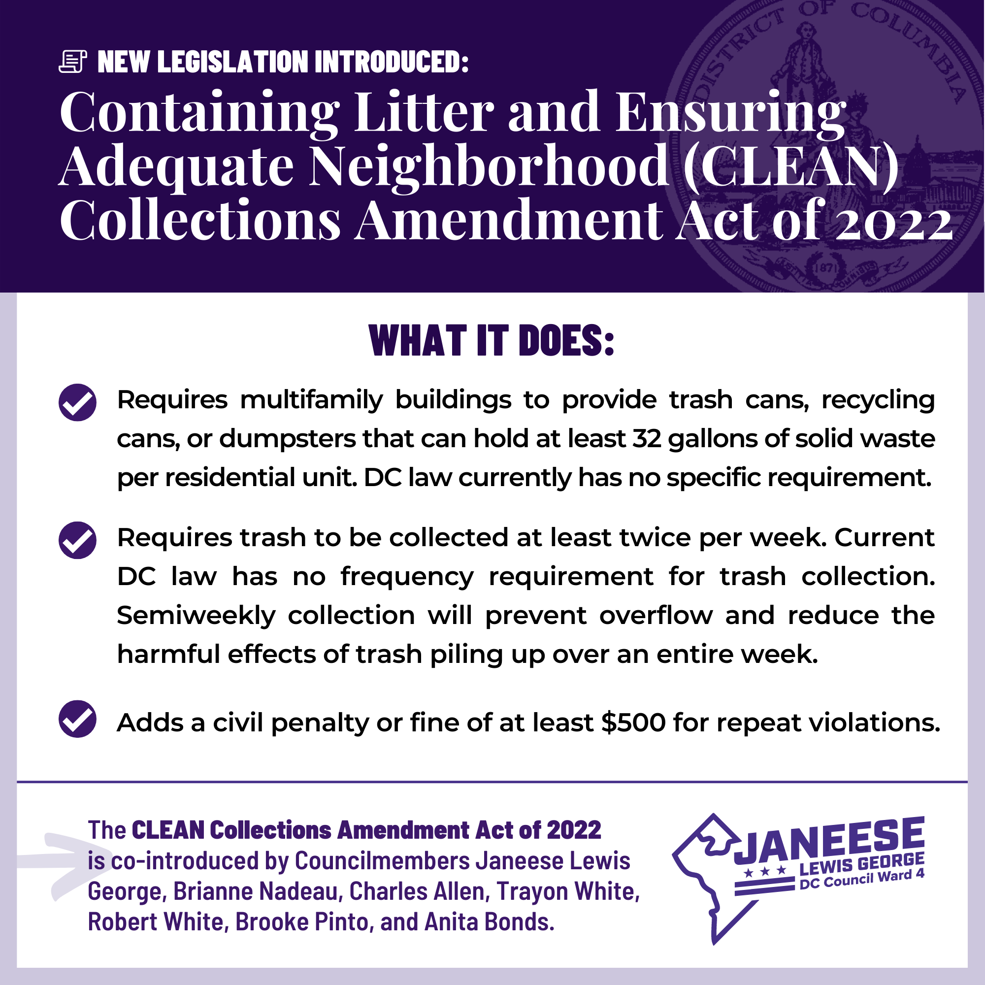 Introducing the CLEAN Collections Act to Address Trash Overflow and ...